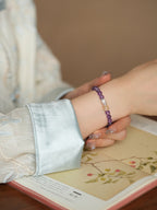 Serene Lotus Chalcedony & Amethyst Bracelet Set - Lunaire Jewelry