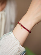 Serene Pearl & Cinnabar Bracelet Set with Jade Charm - Lunaire Jewelry