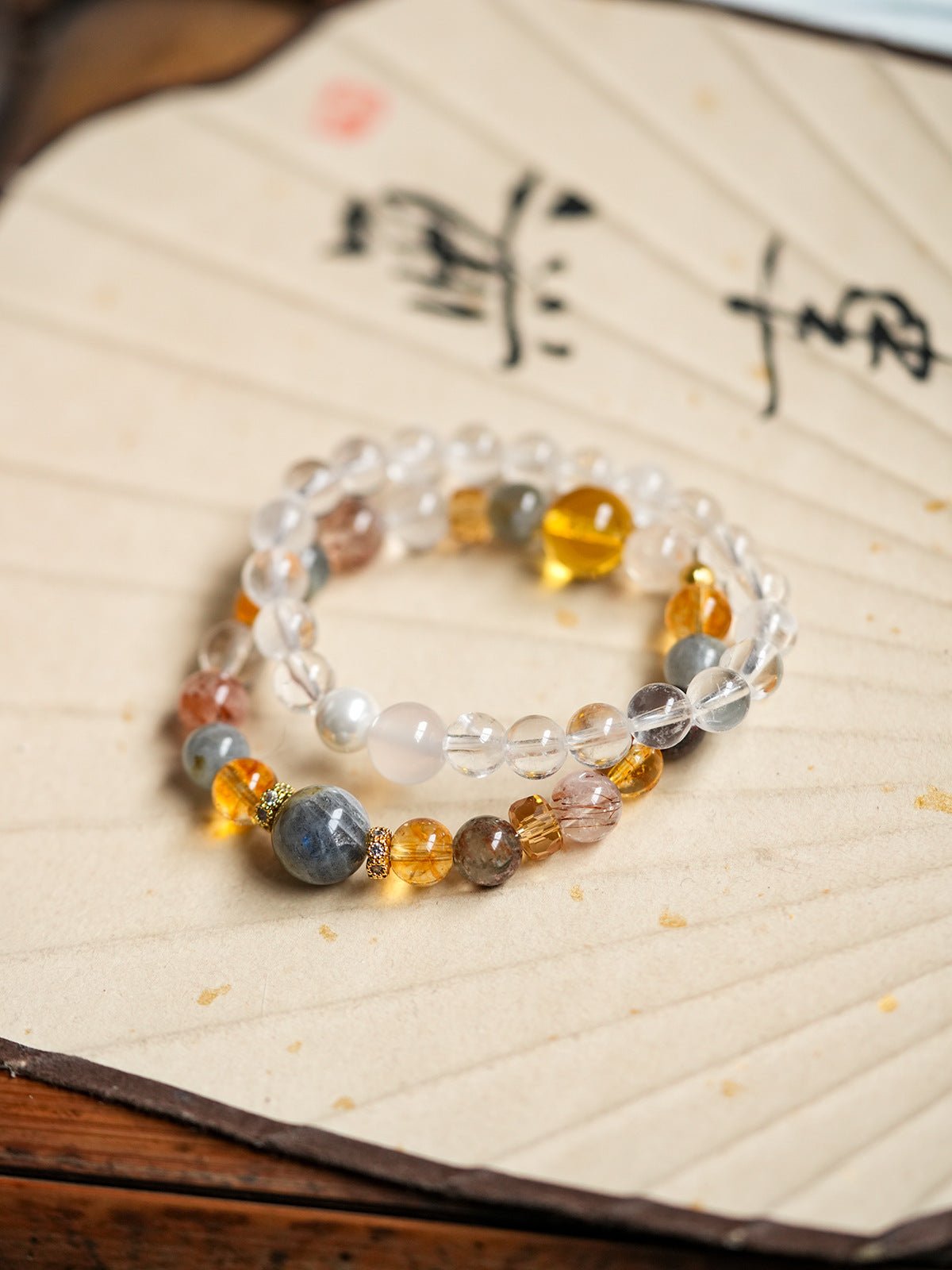 Sunlit Citrine & Clear Quartz Crystal Set - Lunaire Jewelry