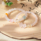 Sweet Bow White Agate & Rose Quartz Bracelet Set - Lunaire Jewelry