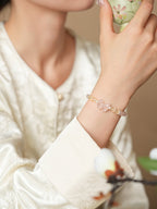 Sweet Bow White Agate & Rose Quartz Bracelet Set - Lunaire Jewelry