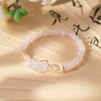 Sweet Bow White Agate & Rose Quartz Bracelet Set - Lunaire Jewelry